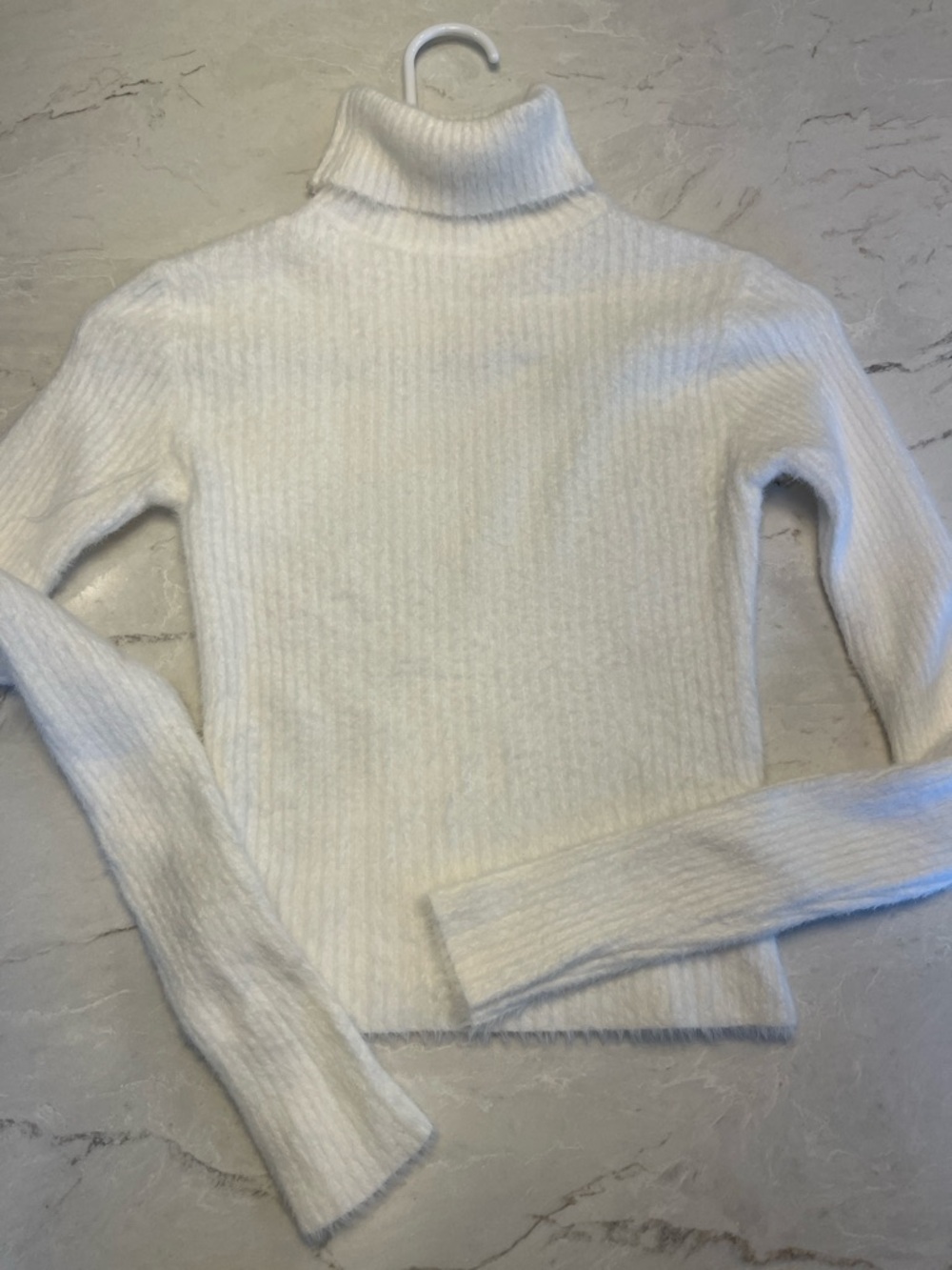 SHEIN Off-White Ribbed Turtleneck Sweater